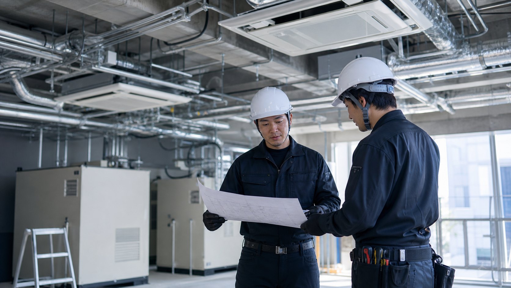 空調設備工事の打ち合わせイメージ